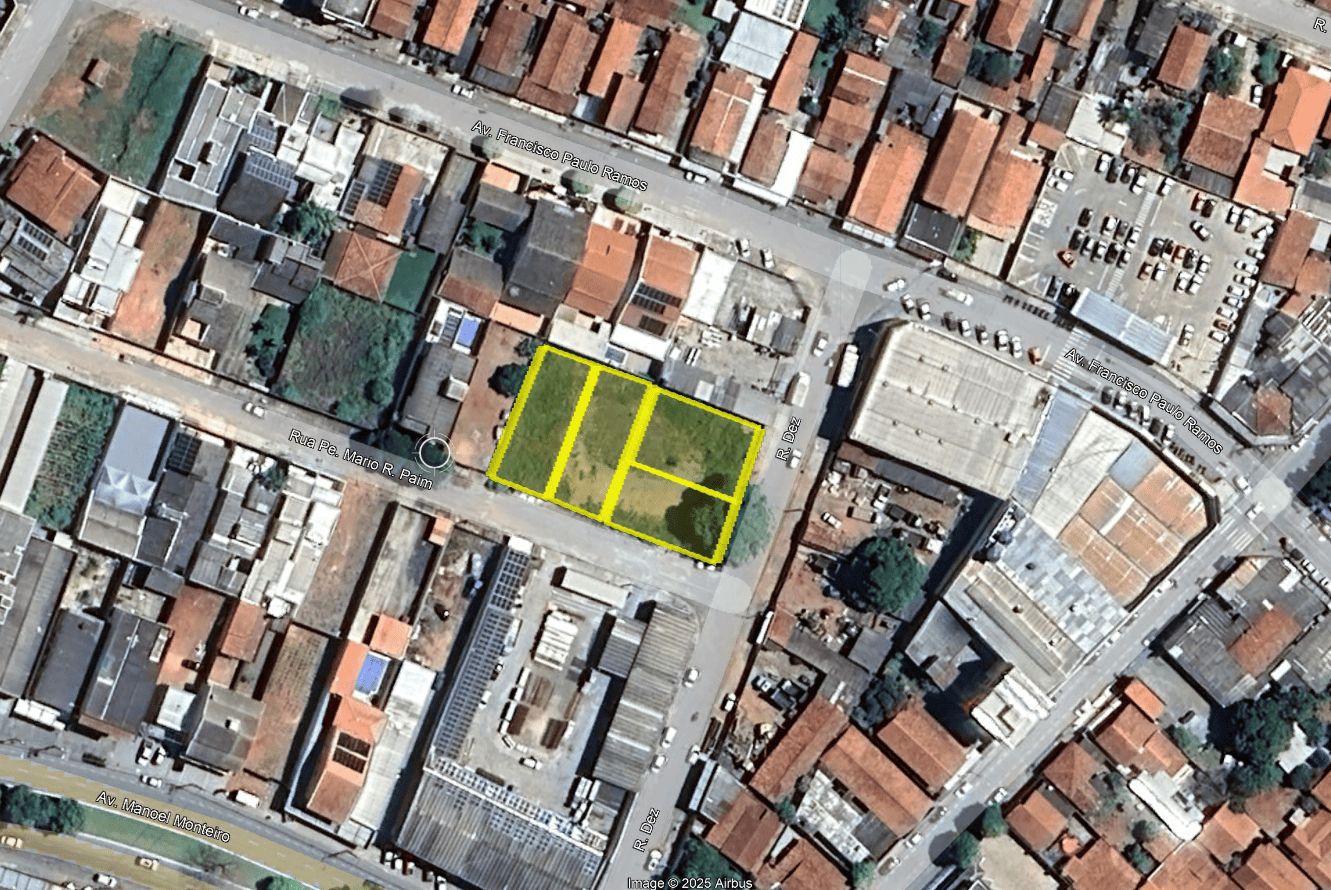 ÁREA COMERCIAL À VENDA – 4 LOTES UNIFICADOS NA VILA PAI ETERNO, TRINDADE/GO